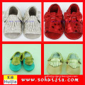 China wholesale websites custom sweet color bow and tassels sandals cow leather girls sexy footwear with baby